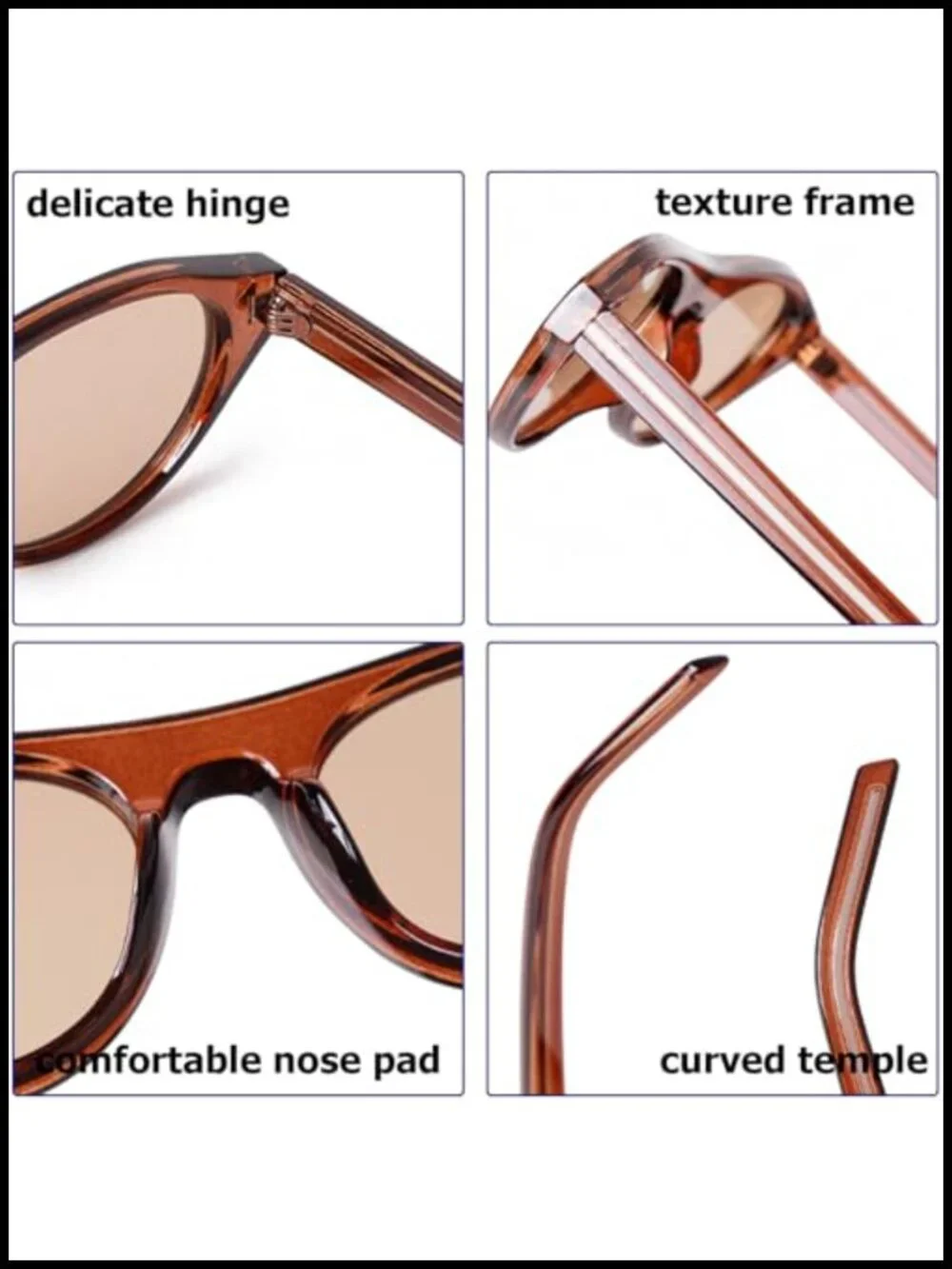Retro Oval Sunglasses UV400 Protection Trendy Narrow Shades Cateye